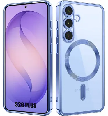 Image de Coque pour Samsung Galaxy S26 Ultra, Protection TPU Transparent Antichoc avec Cercle Magnétique Contour Bleu