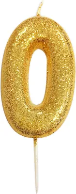Produktbild von Kerze Zahl 0 Gold Glitzer - Einheitsgröße