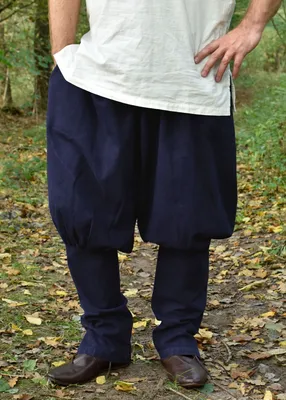 Produktbild von Wikinger Hose / Rushose Olaf, dunkelblau - Mittelalter LARP Kostüm Herren Verkleidung Größe: XL