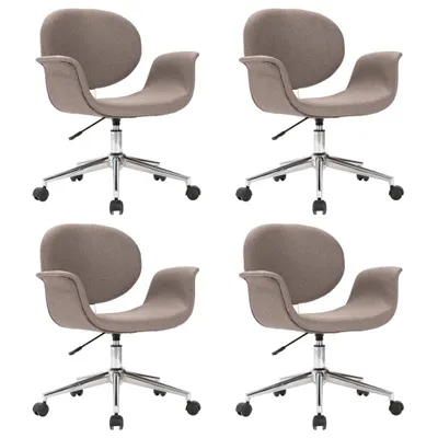 Image de vidaXL Chaise de salle à manger pivotante 4 pcs. Tissu taupe