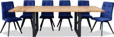 Immagine prodotto di Set completo tavolo da pranzo 6 sedie gruppo sala da pranzo tavolo legno tavoli 7pz