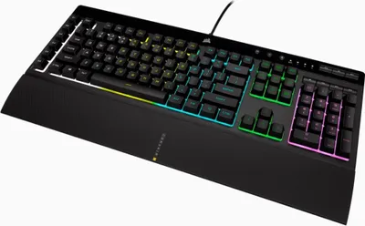 Produktbild von Corsair K55 RGB PRO Gaming-Tastatur, RGB-LED-Licht, NA, Kabelgebunden, Schwarz