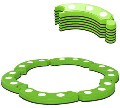 Produktbild von Grüne Balancestange - 6 gebogene Spielsegmente | Farbe: Grün | Abmessungen: 101x101x7 cm