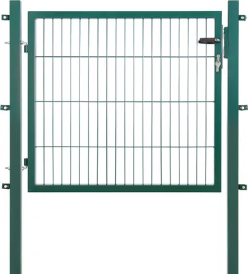 Produktbild von Arvotec Gartentor BxH 120x80 cm mit Schließzylinder und Zaunanschluss Moosgrün Gitterzauntor Stabmattentor Einzeltor Doppelstabmattentor Gartentür