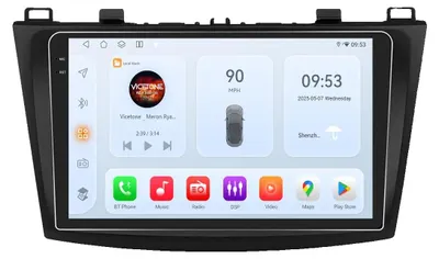 Immagine prodotto di CarPlay, touchscreen, compatibilità con smartphone, compatibile con Mazda 3 II Mazda3 BL dal 2010 al 2013, QS6 AIPRO AHD