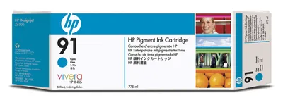 Produktbild von HP 91, Cyan, 775 ml, 12 cm, 20 - 80%, 5 - 40 °C, 15 - 35 °C