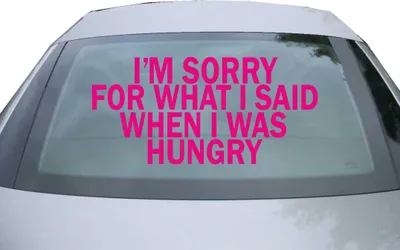 Produktbild von Indigos UG - Aufkleber Heckscheibe & Motorklappe DE6315 - pink - 600x285 mm - i'm sorry for what i said when i was hunggry - Auto Scheiben Fenster Heckklappe Tuning Racing JDM - Die cut