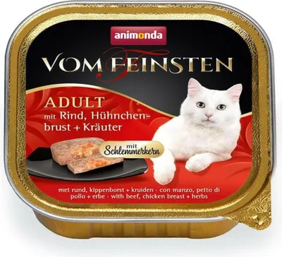Produktbild von animonda Vom Feinsten SCHLEMMERKERN MIT RIND, HÜHNCHENBRUST, KRÄUTERN, Adult, Rind, Huhn, 100 g
