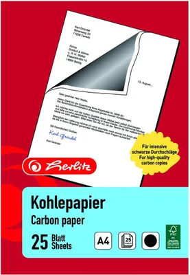 Image de Papier carbone A4 25 feuilles noir, dans boîte pliante