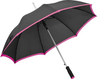 Produktbild von Eleganter Automatik-Regenschirm / mit Softgriff / Farbe: schwarz-pink
