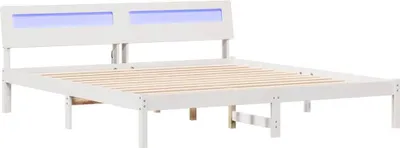 Obrázek produktu pro vidaXL Rám postele s čelem bílý 180 x 200 cm z masivního borovicového dřeva