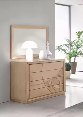 Zdjęcie produktu dla Zestaw mebli 2 szt. komoda z lustrem luksusowe drewniane włoskie meble