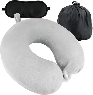 Zdjęcie produktu dla Unyqoos® Ergonomiczna poduszka na szyję – Poduszka podróżna w kształcie litery U, wykonana z pianki memory, z miękkim, zdejmowalnym pokrowcem, zapewniająca wsparcie o 360 stopni oraz z torbą do przenoszenia