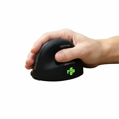 Produktbild von R-Go Maus HE ergonomisch rechts Bluetooth groß    schw./silb retail