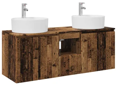 Immagine prodotto di vidaXL Set di 3 mobili da bagno in legno di recupero, 49,5 x 44,5 x 65 cm