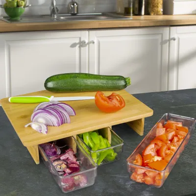 Image de Planche à Découper - COOK CONCEPT - 3 Tiroirs Intégrés - Bois - Marron