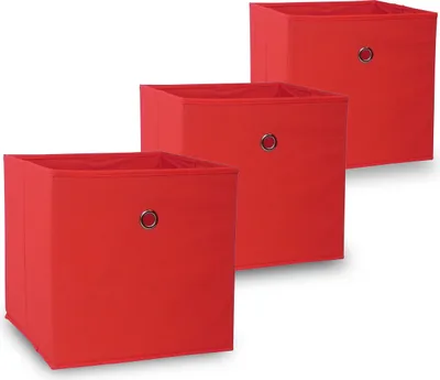 Produktbild von Vladon Faltbare Aufbewahrungsbox Oslo, 3er Set,  Germany, Rot (32 x 32 x 32 cm)