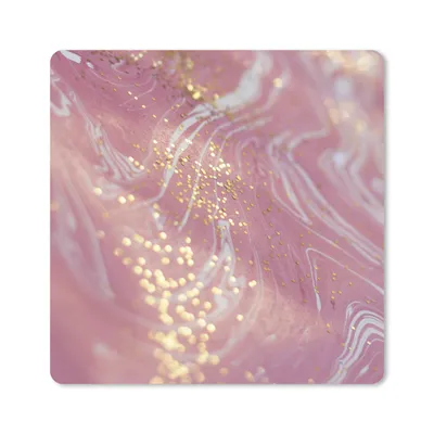 Obrázek produktu pro Podložka pod myš - Mramor - Růžová - Třpytky - Bílá - 20x20cm - Podložka pod myš