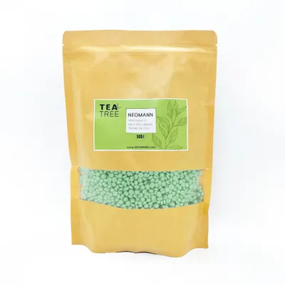 Zdjęcie produktu dla Kulki woskowe NEOMANN do depilacji woskiem 450 g wosk twardy o zapachu drzewa herbacianego lub wosk do bezbolesnej depilacji woskiem - do wszystkich podgrzewaczy wosku