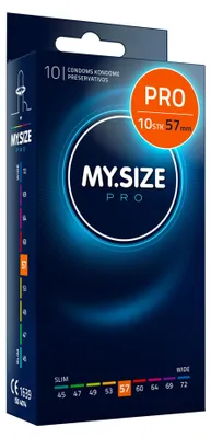 Produktbild von MY.SIZE PRO ELITE Kondome, Größe 4, 57 mm, schlanke Passform, 10 Stück – Extra reines Vytex-Latex, leicht zu öffnen