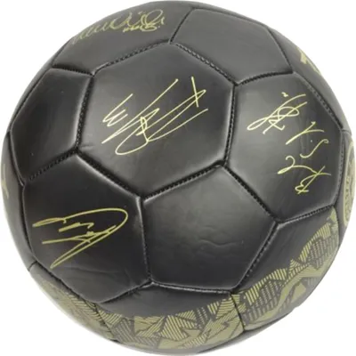 Produktbild von Manchester City FC - "Phantom"  Kunstleder Fußball mit Unterschriften BS3074 (5) (Schwarz/Gold)