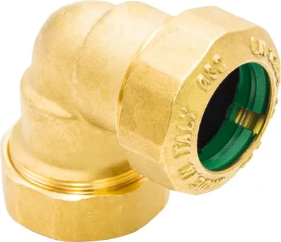 Produktbild von PE Rohr Verschraubung MESSING Fitting Kupplung Winkel Klemmverbinder Muffe  Italy (Winkel 90° 25 mm)