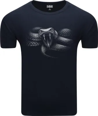 Produktbild von Diarbo Herren T-Shirt mit Tierliebhaber Druck Schlangenporträt Dunkelblau Gr.M