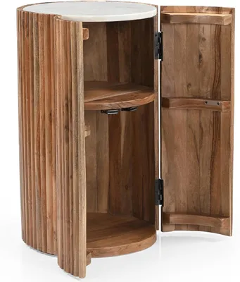 Produktbild von iAnanas Barschrank aus Massivholz – Rustikaler iAnanas Barschrank mit Marmorplatte