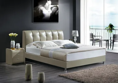 Produktbild von Luxus Schlafzimmer Bett Polster Design Luxus Doppel Hotel Betten Lederbetten Neu