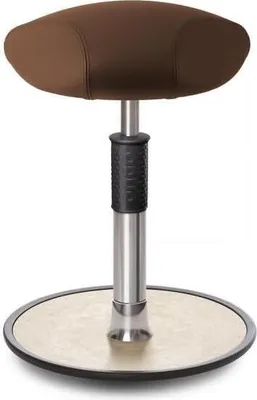 Produktbild von Sitz- Stehhocker Free Regular Triangel Boxmark Leder Braun chrom /cremeweiß.