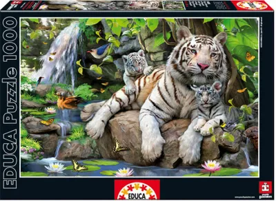 Image de Educa Borras Puzzle 1000 elementów - Białe Tygrysy Bengalskie