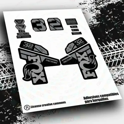Image de Autocollant, compatible avec les fourches de vélo, en vinyle résistant, couleur argent