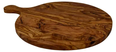 Produktbild von Handgefertigte Olivenholz Servierschale mit Griff, 30 cm