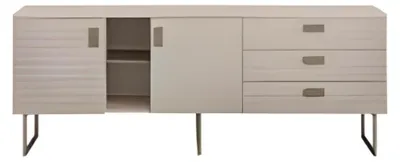 Productafbeelding van Woonkamer, beigekleurde dressoir, design houten meubels, stijlvolle keukenbuffet