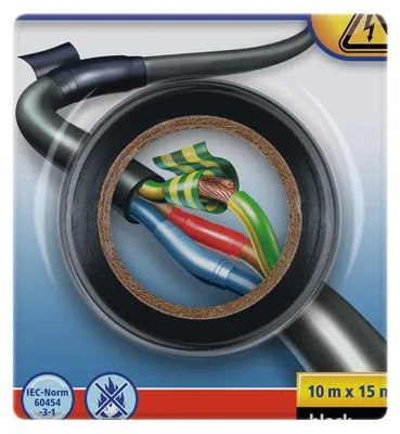 Produktbild von 6x Isolierband schwarz, Blister 10m:15mm | 1 Rolle