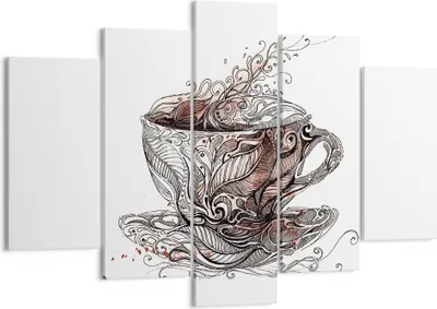 Produktbild von Bild auf Leinwand - Leinwandbild - Abstraktion Tasse Tee heiß - 150x100cm - Wand Bild - Wanddeko - Leinwanddruck - Bilder - Kunstdruck - Wanddekoration - Leinwand bilder - Wandkunst - EA150x100-2976