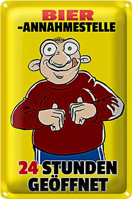 Produktbild von Blechschild 20x30cm Bierannahmestelle 24h geöffnet Bier
