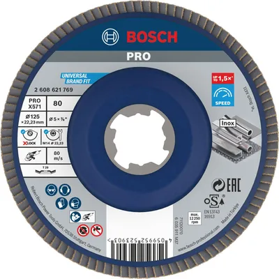 Immagine prodotto di Bosch PRO X571 Disco lamellare X-Lock 125 mm G80 - 2608621769