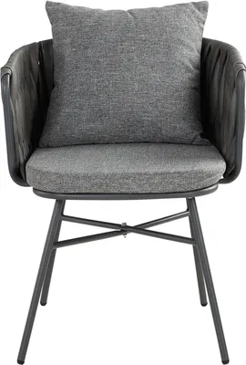 Produktbild von Homestyle4u 2445, 3-teiliges Gartenmöbel-Set, Balkonmöbel Rattan Grau, Tisch & 2 Stühle