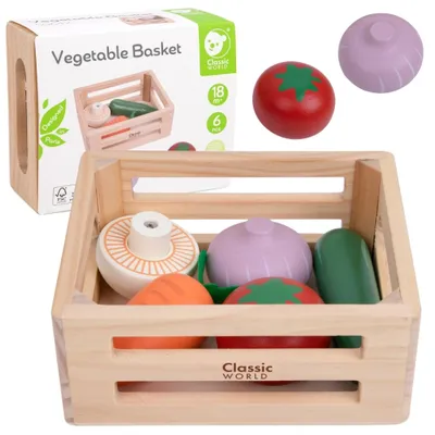 Produktbild von Classic World Set aus Holzgemüse im Korb 6-tlg.