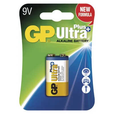Alkalická baterie GP Ultra Plus 9V (6LF22), 1 ks