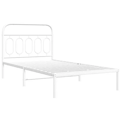 Obrázek produktu pro Kovový rám postele s čelem bílý 100 x 200 cm