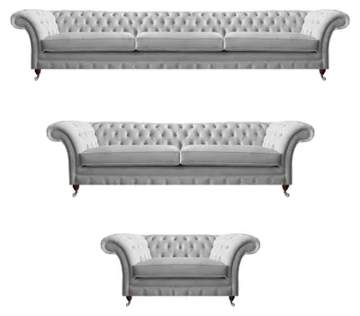 Immagine prodotto di Divani Chesterfield bianchi di design a tre posti Poltrona a 2 posti