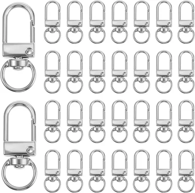 Productafbeelding van Mini karabijnhaken - Draaibare clips - Sieraden maken - 360 graden draaibaar - 30 stuks - Zilver