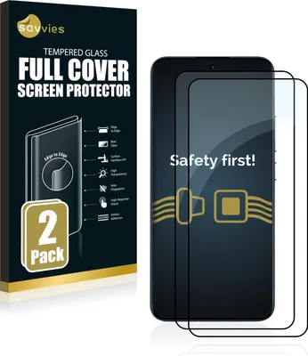 Produktbild von 2x Savvies Xtreme Glass 2.5D Full Cover Schutzglas für Xiaomi 13 Full Screen (schwarz)