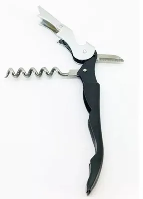 Image de Accessoire de bar au design classique, manche noir, tire-bouchon