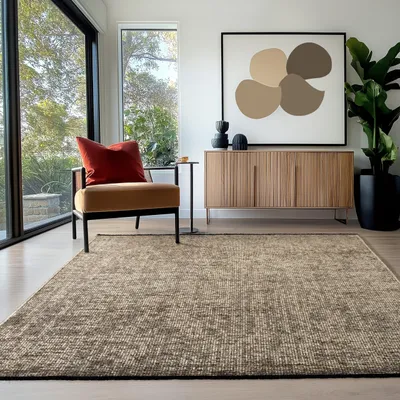 Image de Tapis en coton, beige, 160x230 cm, lavable