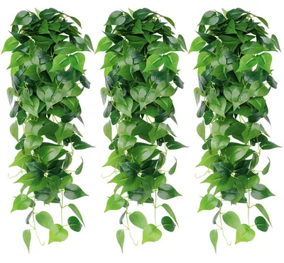 Produktbild von 3 künstliche Hängepflanzen, 100 cm lang, künstliche Hängepflanzen für Hochzeitsdekoration, künstliche Efeuranken für Wand, Haus, Zimmer, Innen- und Außendekoration (Lvluo)