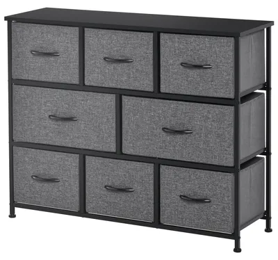 Obrázek produktu pro Komoda s 8 zásuvkami – úložná skříň | Barva: šedá | Rozměry: 100 x 30 x 78,5 cm