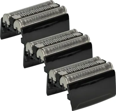 Produktbild von vhbw 3x Scherköpfe Ersatz für Braun 52S, 52B für Elektrorasierer, Schwarz